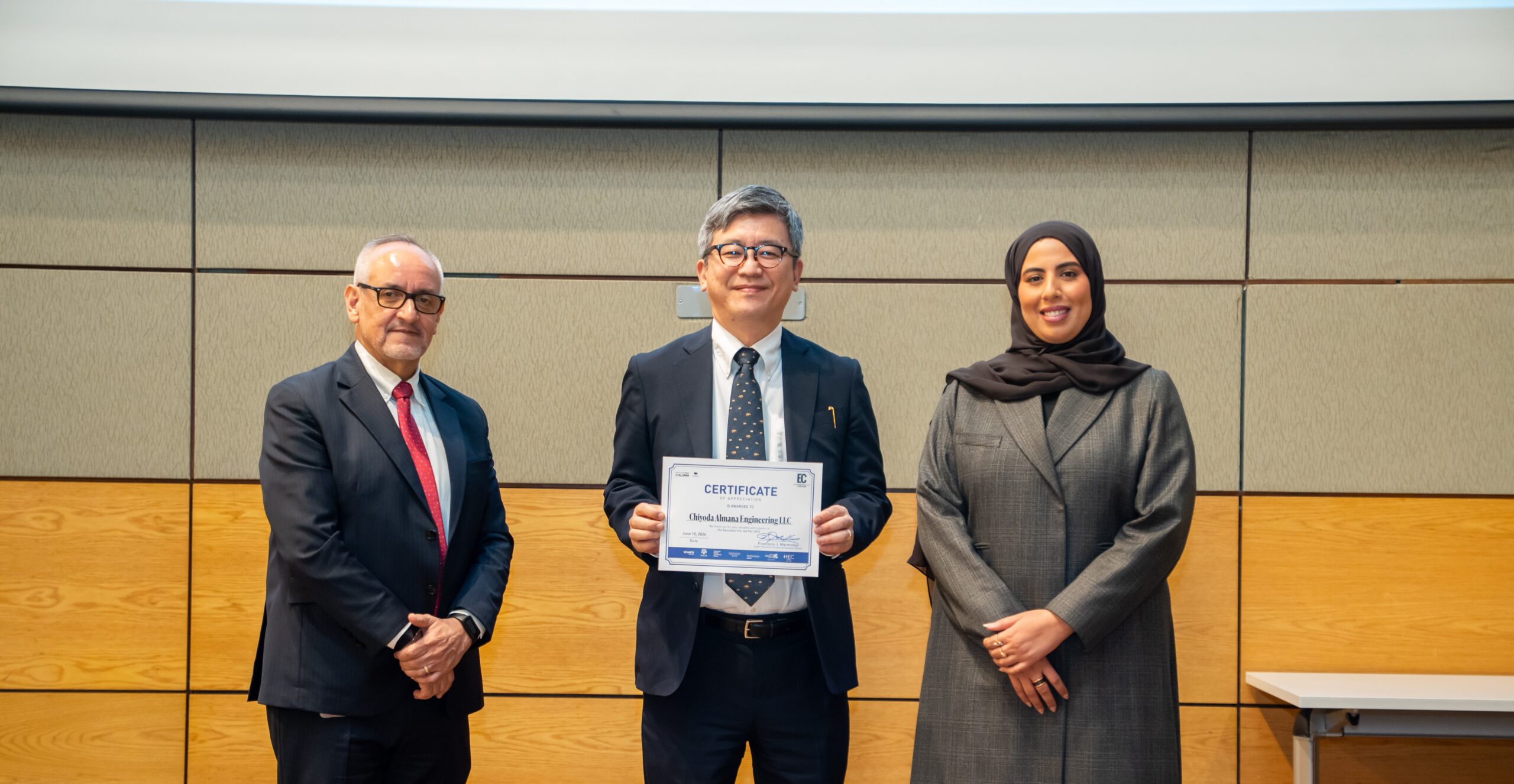 Chiyoda Almana Recognized by Qatar Foundation Alumni & Education City Job Fair for Supporting Students Internship and Employment